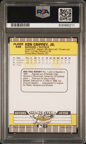 1989 Fleer #548 Ken Griffey Jr. PSA 9