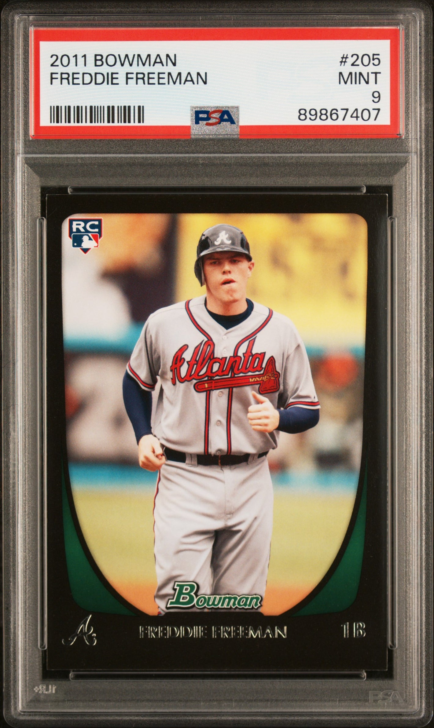 2011 Bowman #205 Freddie Freeman Rookie RC PSA 9