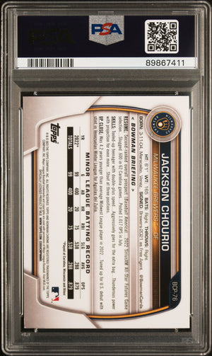 2023 Bowman #BCP-76 Jackson Chourio Chrome Prospects PSA 9