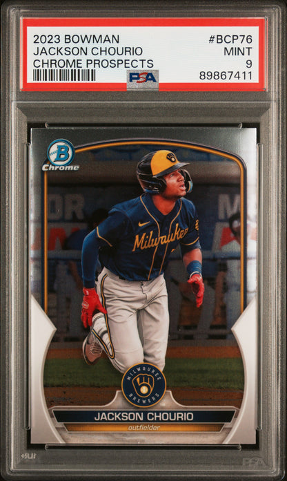 2023 Bowman #BCP-76 Jackson Chourio Chrome Prospects PSA 9
