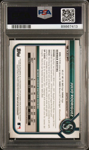2022 Bowman Mega #BCP-45 Julio Rodriguez Chrome Refractor PSA 10