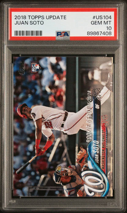 2018 Topps Update #US104 Juan Soto Rookie RC PSA 10