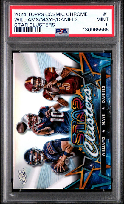 2024 Topps Cosmic Jayden Daniels Drake Maye Caleb Williams Star Clusters PSA 9