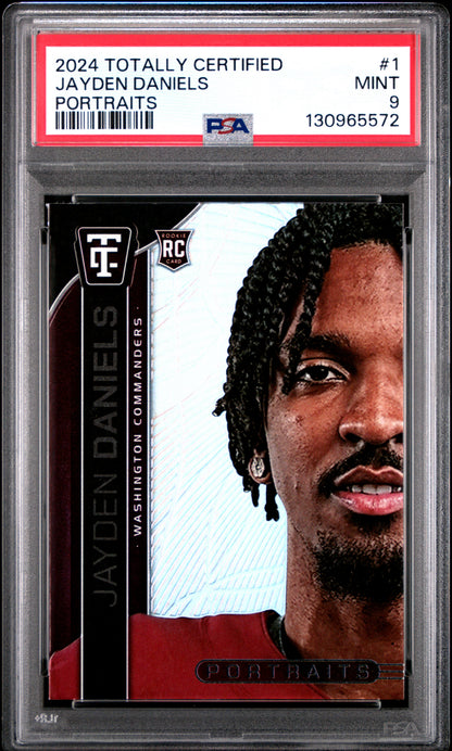 2024 Panini Totally Certified #1 Jayden Daniels Portraits PSA 9