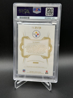2020 Panini Flawless #DPA-TJW T.J. Watt Dual Patch Autographs PSA 9 #/25