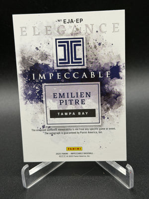 2025 Impeccable #EJA-EP Emilien Pitre Elegance Jersey Auto Holo Silver #/25