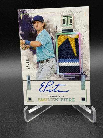 2025 Impeccable #EJA-EP Emilien Pitre Elegance Jersey Auto Holo Silver #/25