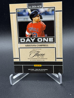 2025 Panini Three and Two #DOA-KCB Kristian Campbell Day One Autographs #/38