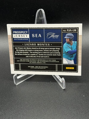 2024 Panini Three and Two #PJA-LM Lazaro Montes Prospect Jerseys Autographs #/99