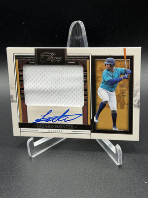 2024 Panini Three and Two #PJA-LM Lazaro Montes Prospect Jerseys Autographs #/99