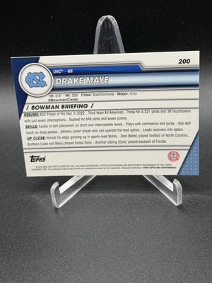 2023 Bowman University Chrome Sapphire Edition #200 Drake Maye 1st