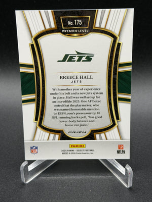 2025 Panini Select #175 Breece Hall Zebra Prizm Shock