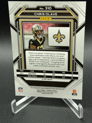 2022 Panini Prizm #310 Chris Olave Rookie RC Auto Prizm Silver