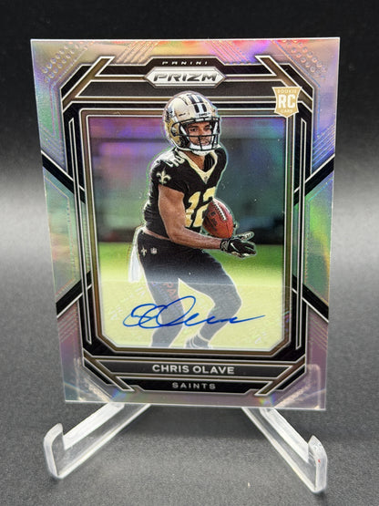 2022 Panini Prizm #310 Chris Olave Rookie RC Auto Prizm Silver