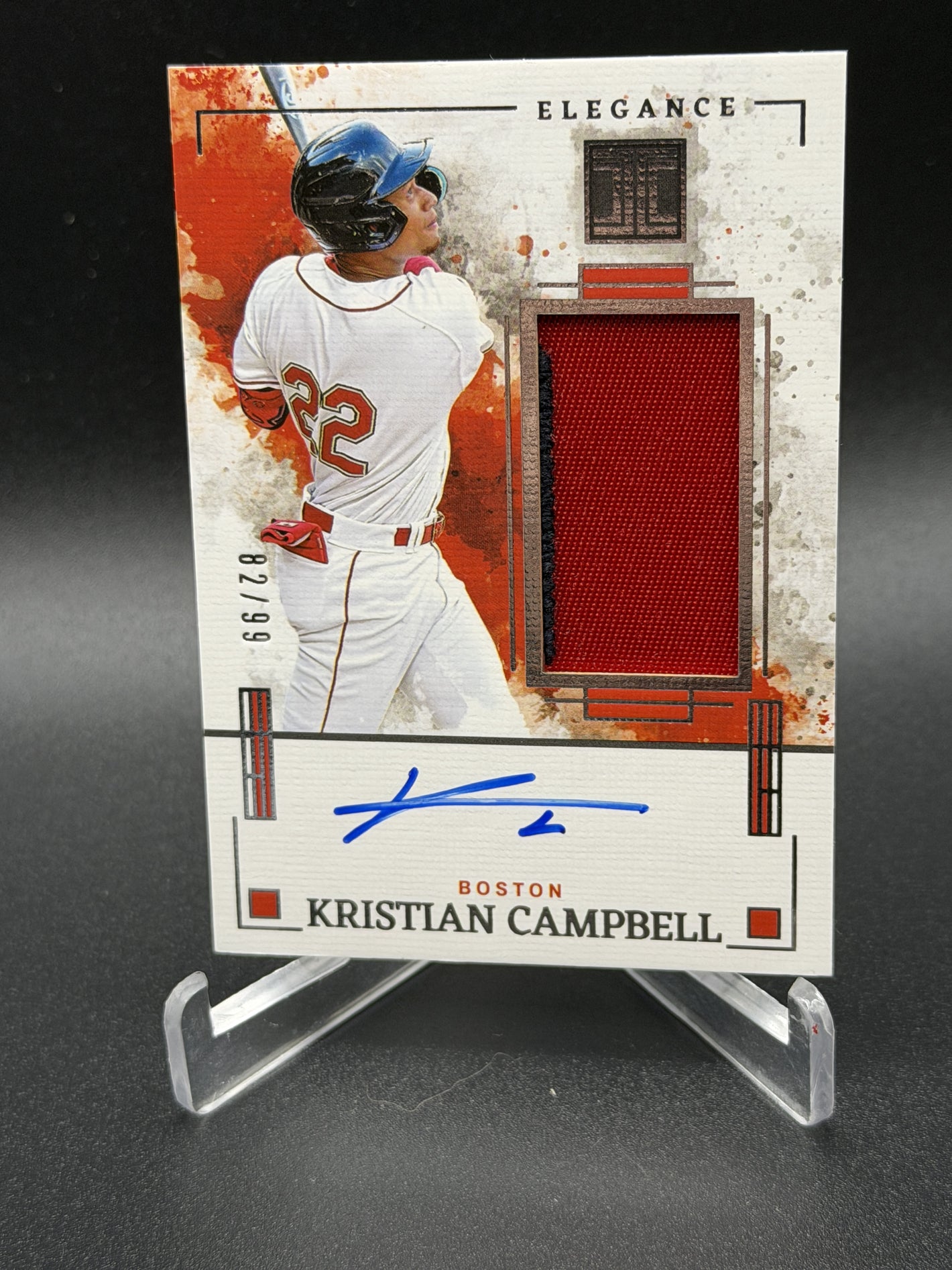 2025 Panini Impeccable #EJA-KC Kristian Campbell Elegance Jersey Autographs #/99
