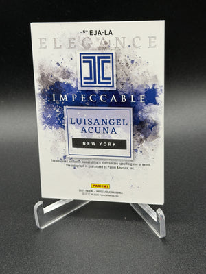 2025 Panini Impeccable #EJA-LA Luisangel Acuna Elegance Jersey Autographs #/99