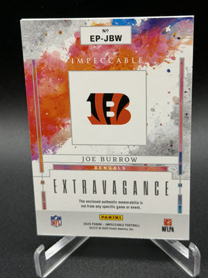 2025 Panini Impeccable #EP-JBW Joe Burrow Extravagance Patches #/49