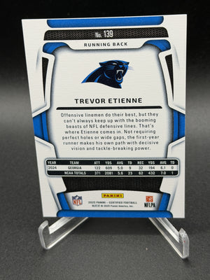 2025 Panini Certified #139 Trevor Etienne Rookie RC Mirror Black 1/1