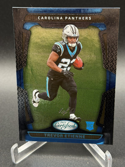 2025 Panini Certified #139 Trevor Etienne Rookie RC Mirror Black 1/1