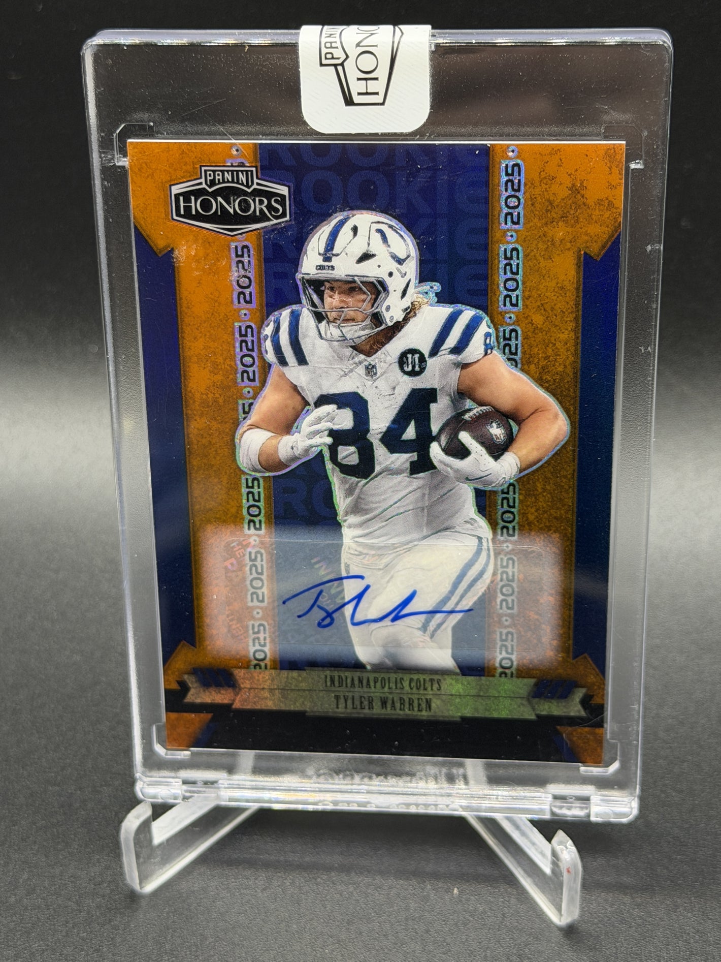 2025 Panini Honors #5 Tyler Warren 2005 Honors Rookies Signatures Purple #/25