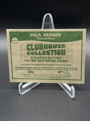 2026 Topps Heritage Paul Skenes Clubhouse Collection Auto Game Used Relic /25