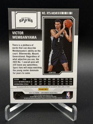 2023-24 Panini Contenders #RTS-WEM Victor Wembanyama Rookie Ticket Swatches