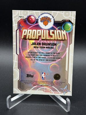 2025-26 Topps Chrome Cosmic Jalen Brunson Propulsion Green Space Dust /75