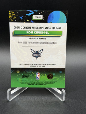 2025-26 Topps Chrome Cosmic Kon Knueppel RC Auto Gold Interstellar Refractor /50