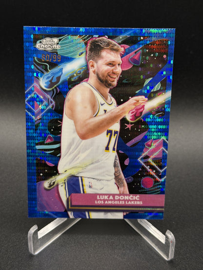 2025-26 Topps Chrome Cosmic #66 Luka Dončić Blue Moon Refractor #/99