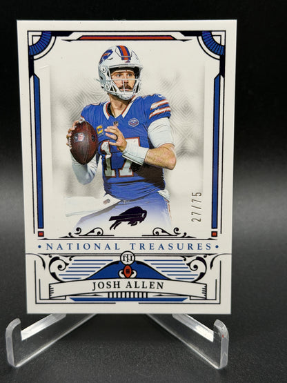 2025 Panini National Treasures #10 Josh Allen Purple #/75