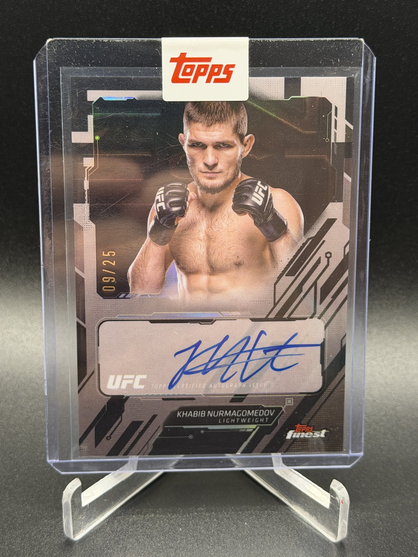 2025 Topps Finest UFC Khabib Nurmagomedov Auto Black Refractor /25