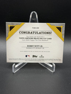 2024 Topps Tier One #T1RD-BW Bobby Witt Jr. Tier One Relics #/199