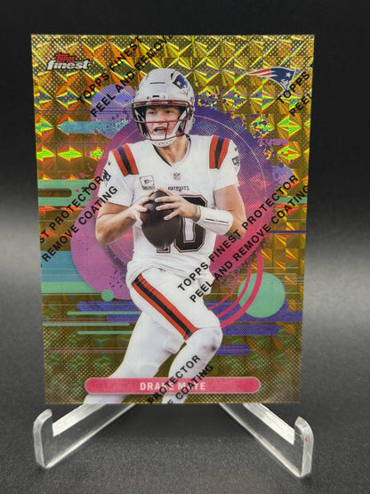 2025 Finest #142 Drake Maye Gold Geometric Refractor W/ Coating /25