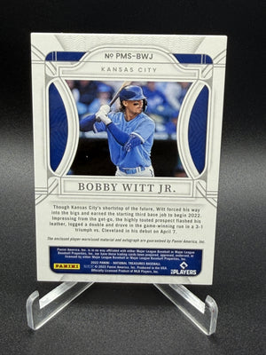 2022 National Treasures #PMS-BWJ Bobby Witt Jr. Penmanship Materials Auto /99