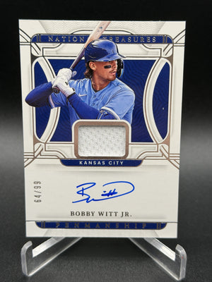 2022 National Treasures #PMS-BWJ Bobby Witt Jr. Penmanship Materials Auto /99