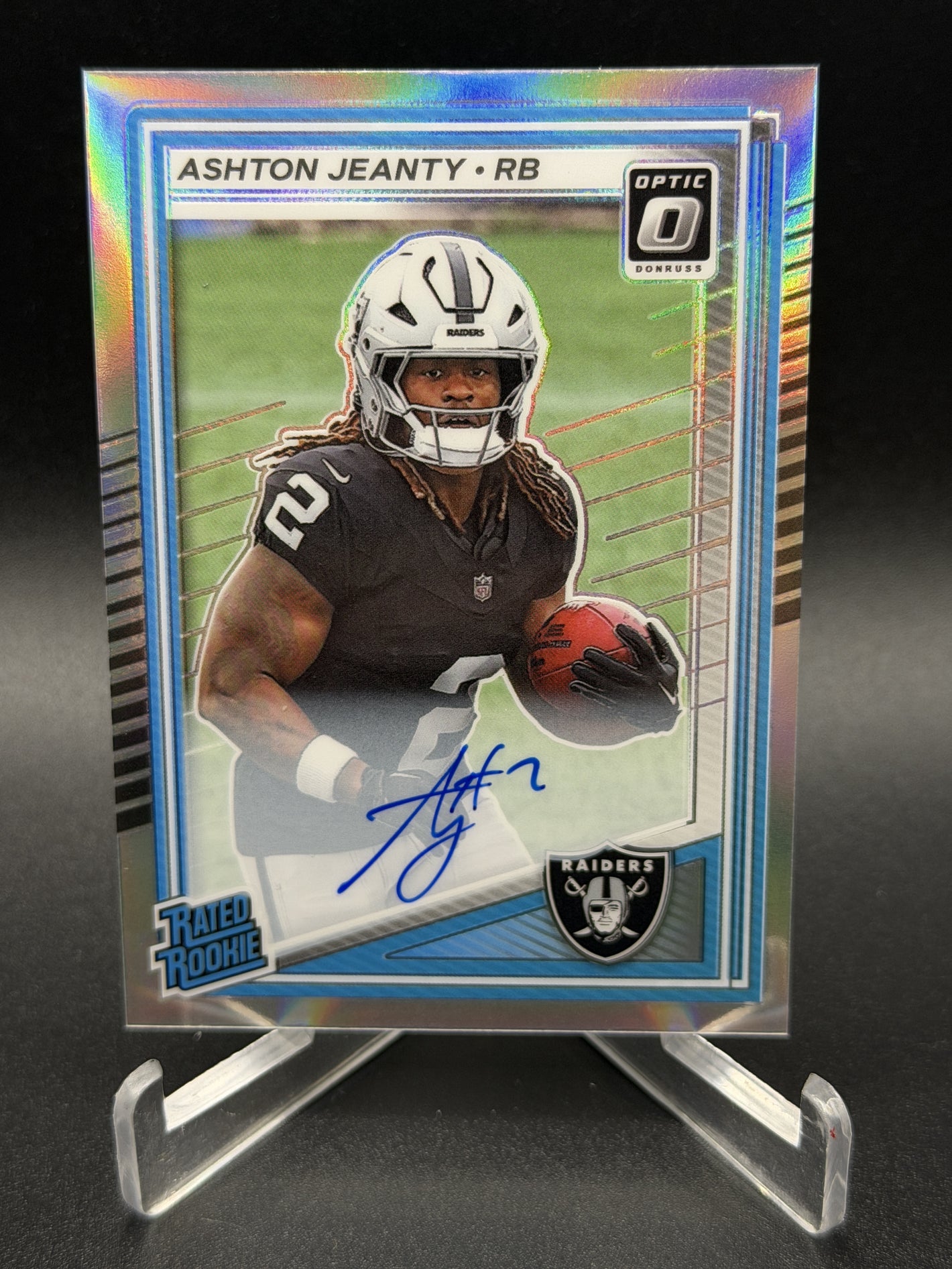 2025 Donruss Optic #202 Ashton Jeanty Rated Rookies RPS Autographs Holo #/199