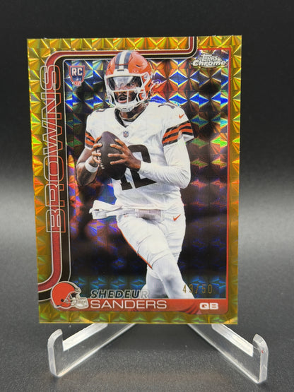 2025 Topps Chrome #315 Shedeur Sanders Gold Geometric Refractor #/50
