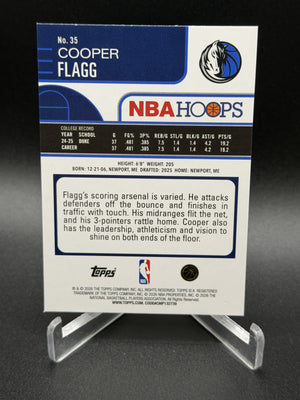 2025-26 Hoops #35 Cooper Flagg Rookie RC X-Fractor