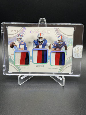 2025 Flawless Josh Allen James Cook Khalil Shakir Triple Patches Silver #/20
