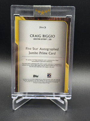 2025 Topps Five Star #JPA-CB Craig Biggio Autographed Jumbo Prime Gold #/10