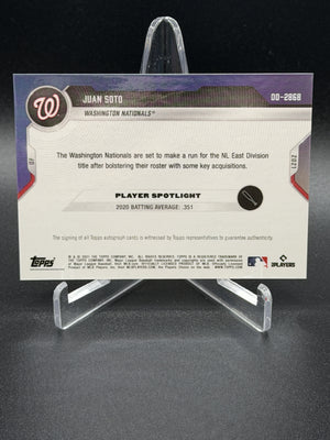 2021 Topps Now Road to Opening Day Washington Nationals Juan Soto Auto Blue #/49