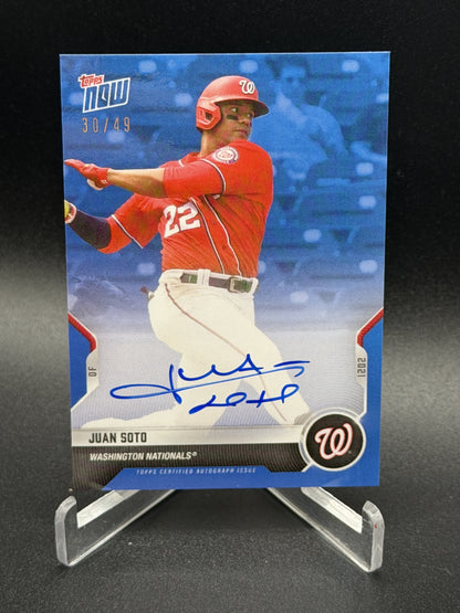 2021 Topps Now Road to Opening Day Washington Nationals Juan Soto Auto Blue #/49