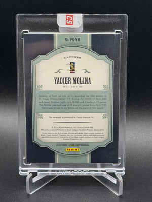 2016 Panini Prime Cuts #PS-YM Yadier Molina Prime Signatures Bronze #/25