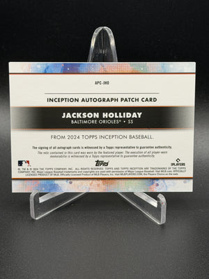 2024 Topps Inception #APC-JHO Jackson Holliday Autographed Patch #/200