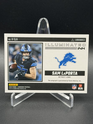 2025 Panini Luminance #II-SLA Sam LaPorta Illuminated Ink Green #/10