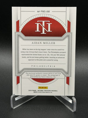 2024 National Treasures Aidan Miller Prospect Material Auto Holo Gold /10