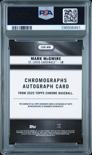2025 Topps Chrome #CHR-MM Mark McGwire Chromographs PSA 8 #/50