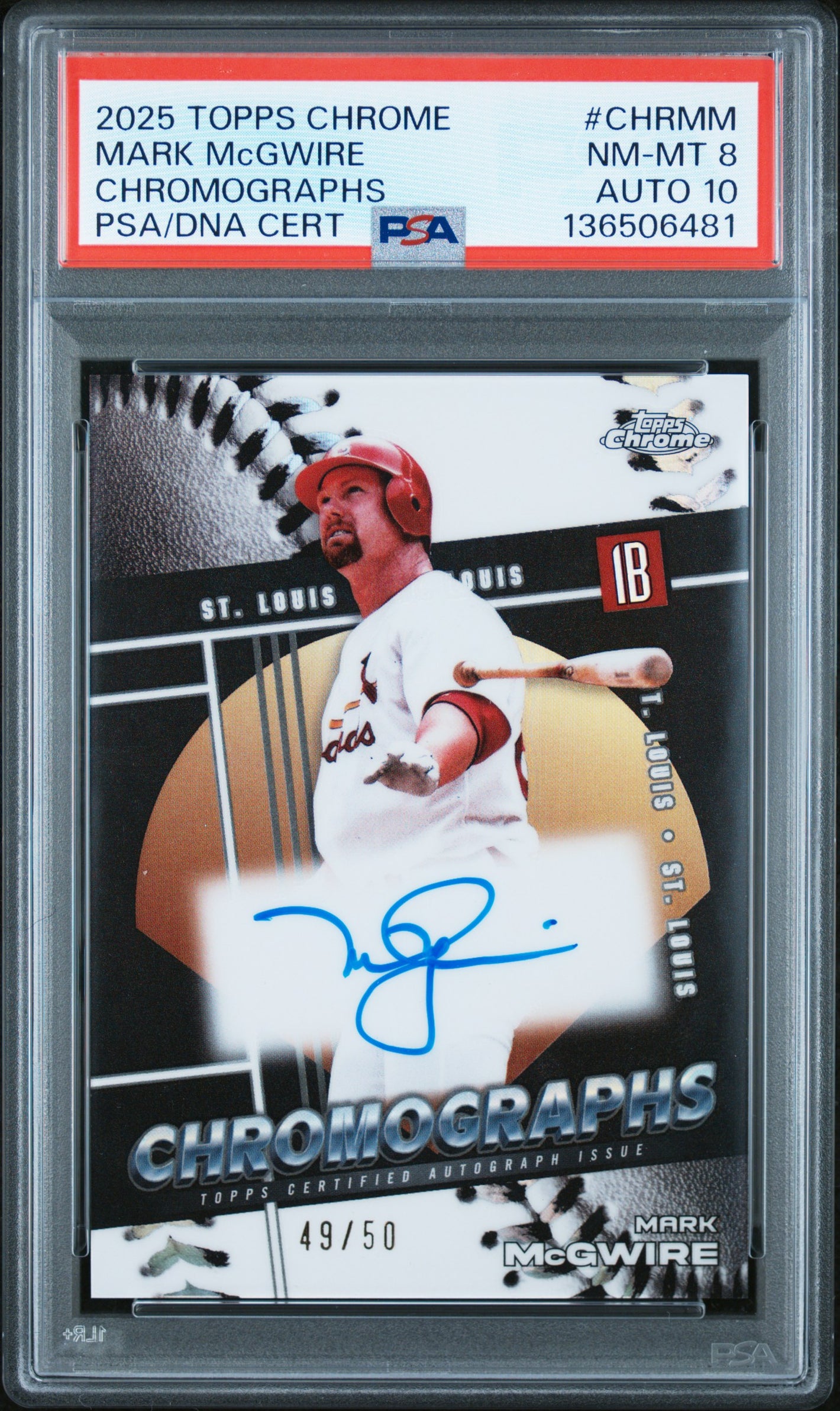 2025 Topps Chrome #CHR-MM Mark McGwire Chromographs PSA 8 #/50