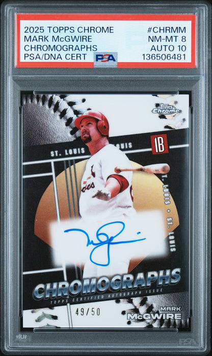 2025 Topps Chrome #CHR-MM Mark McGwire Chromographs PSA 8 #/50