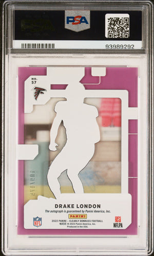 2022 Clearly Donruss #57 Drake London Rated Rookie Autographs Purple PSA 9 #/175